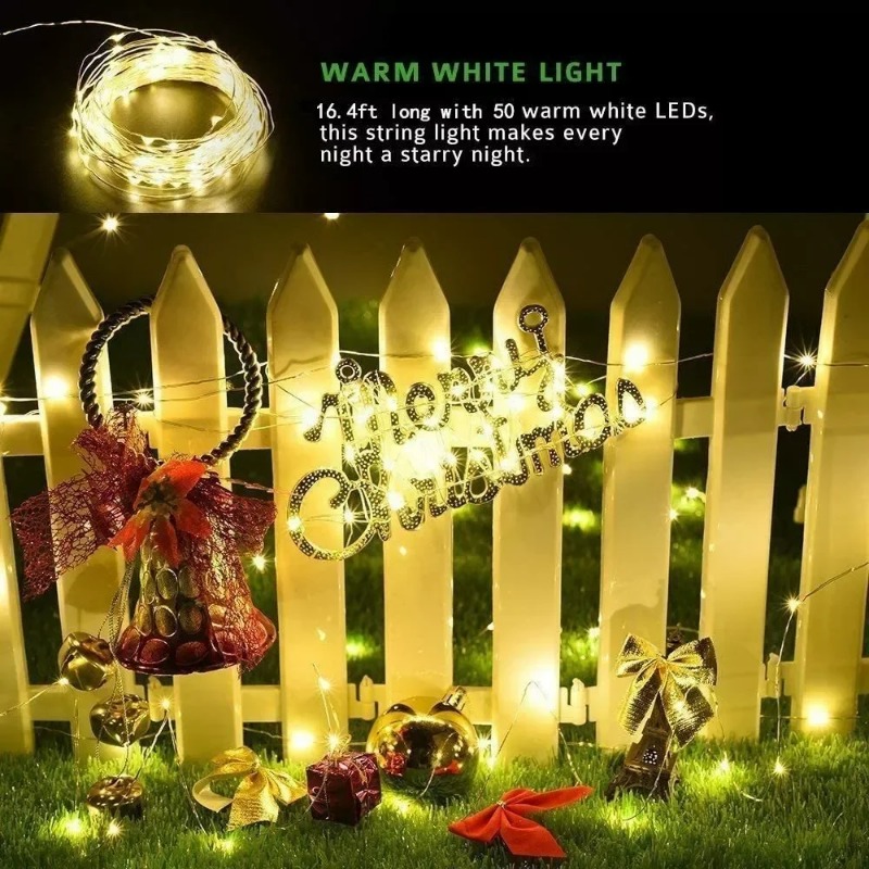 Outdoor Lighting No Wiring - 1pc Outdoor Solar String Light LED