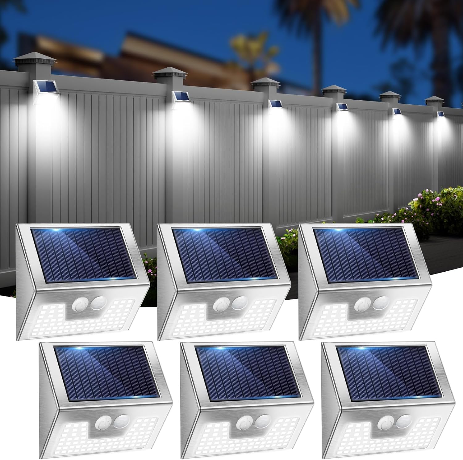 Outdoor Lighting Ground - Solar Powered Wall Mounted Light, 2/4/6