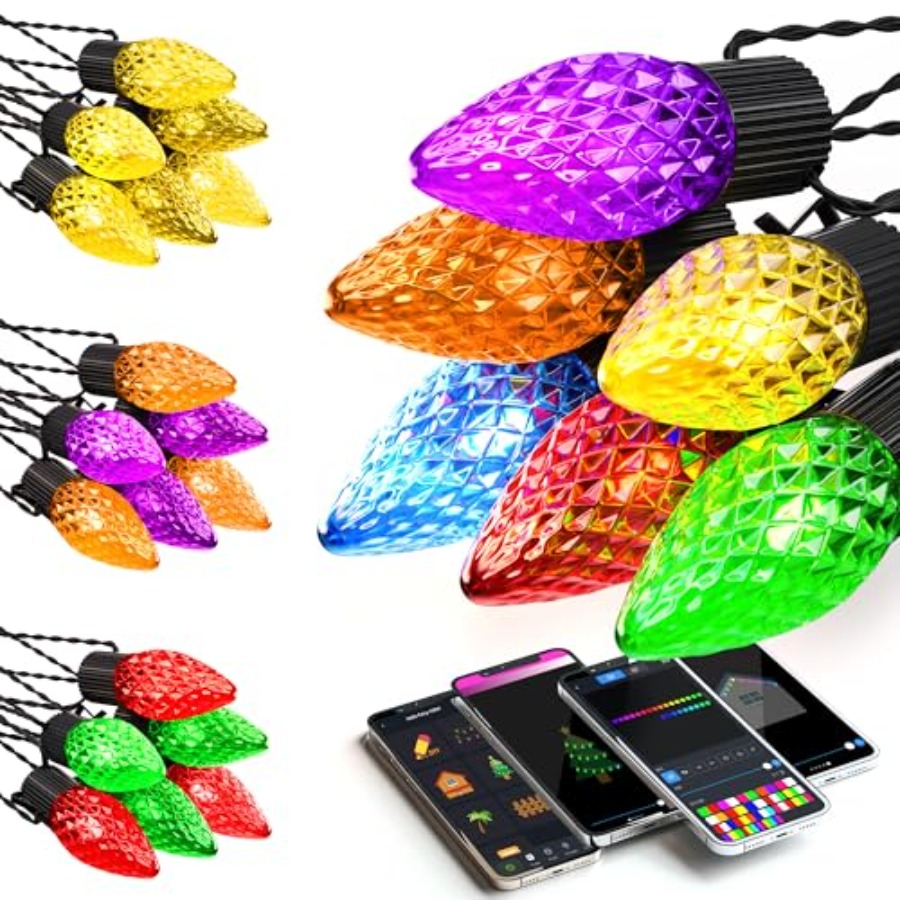 Outdoor Lighting No Wiring - Outdoor Christmas lights, PVC-coated copper wire,