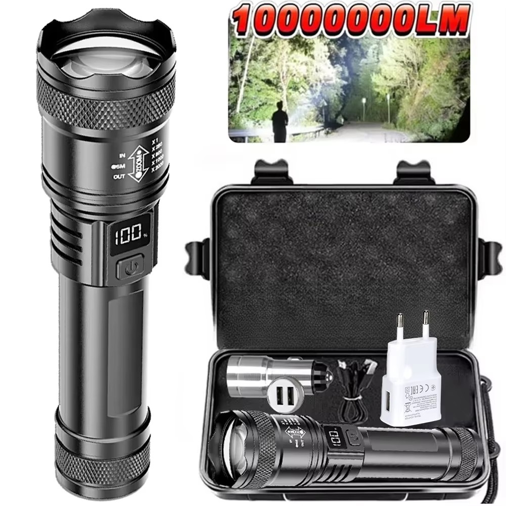 Outdoor Lighting Guide - Rechargeable LED Flashlight Zoomable Torch with