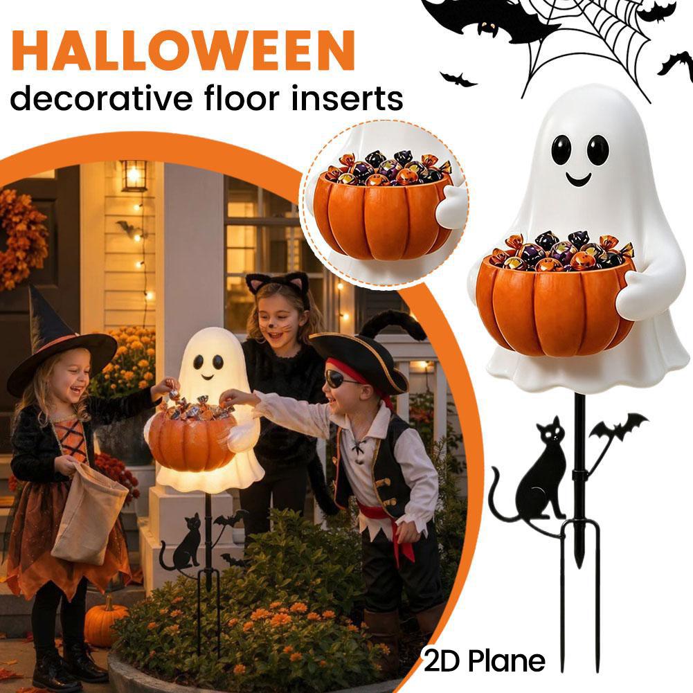 Outdoor Lighting Yard Stakes - 2026 Halloween Ghost Pumpkin Candy Holder