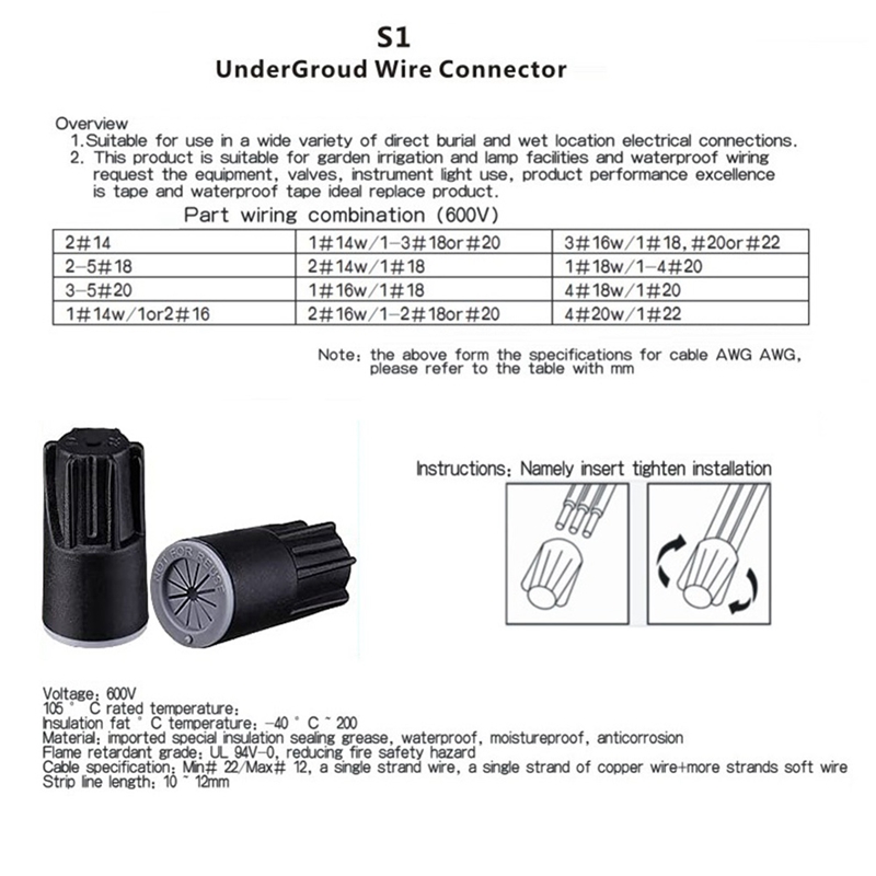 ABJA-Waterproof Wire Connector - Outdoor Lighting No Wiring recension och pris