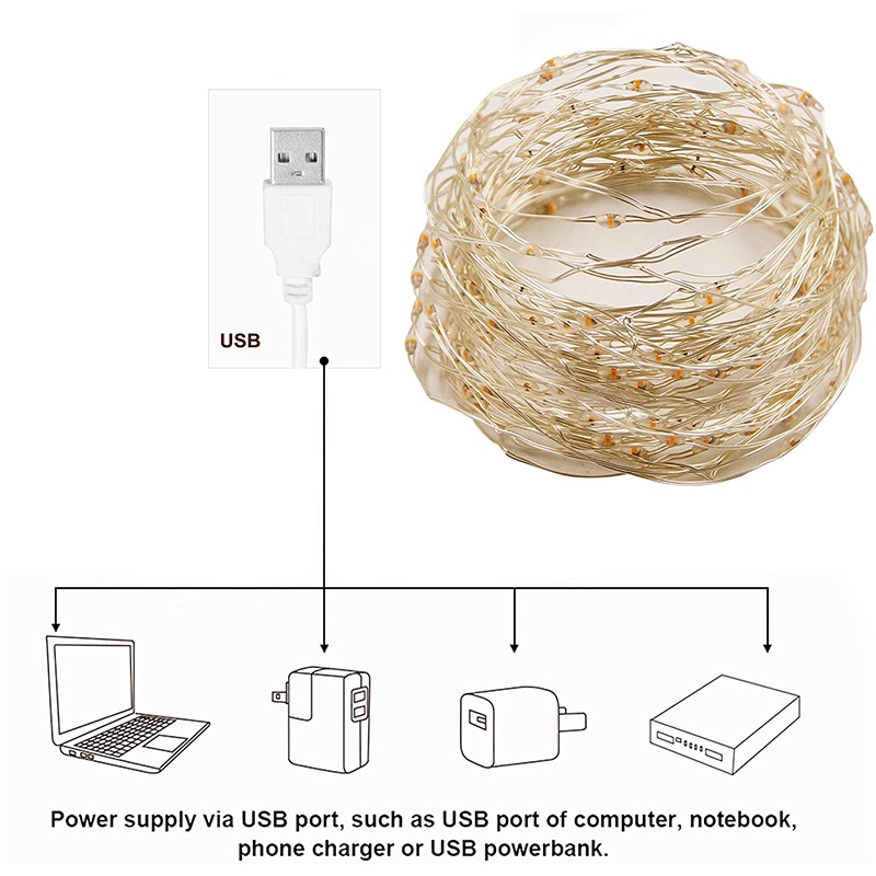 Led Fairy Lights Copper Wire S - Outdoor Lighting No Wiring recension och pris