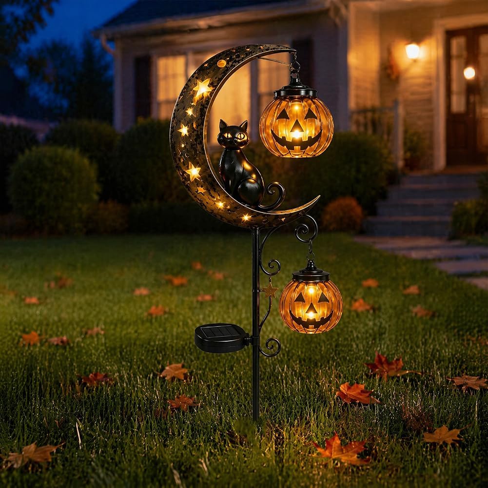 Solar Halloween Black Cat & Pu - Outdoor Lighting Bollards recension och pris