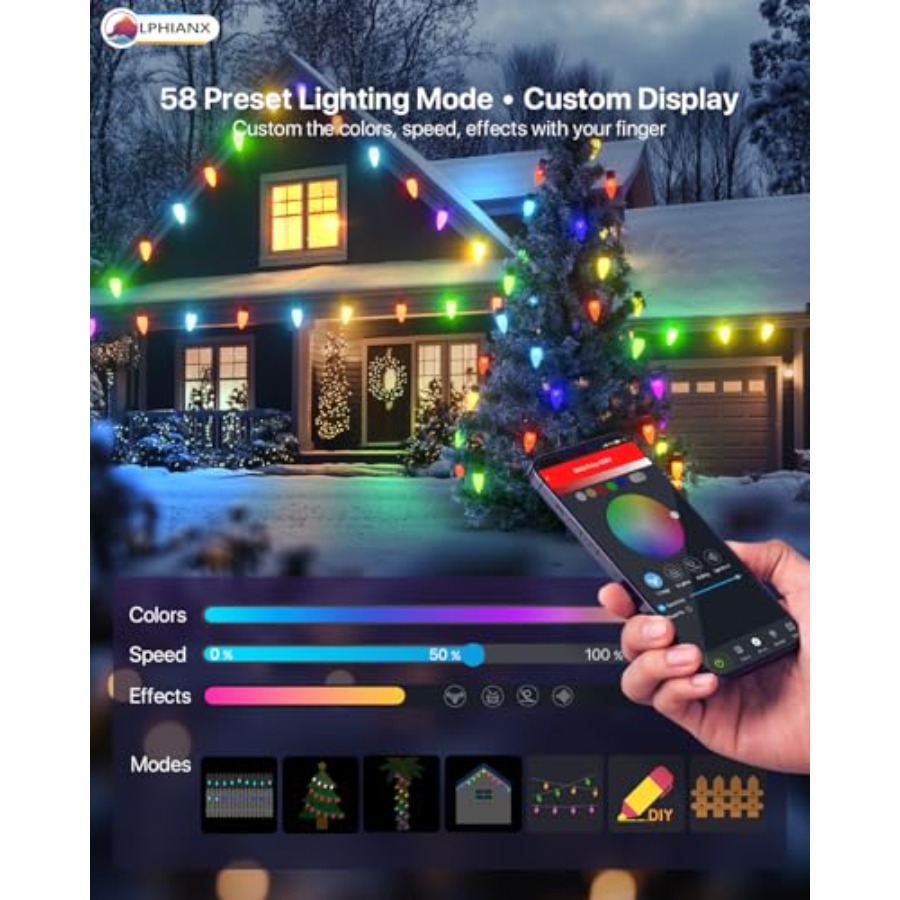 Outdoor Christmas lights, PVC- - Outdoor Lighting No Wiring recension och pris