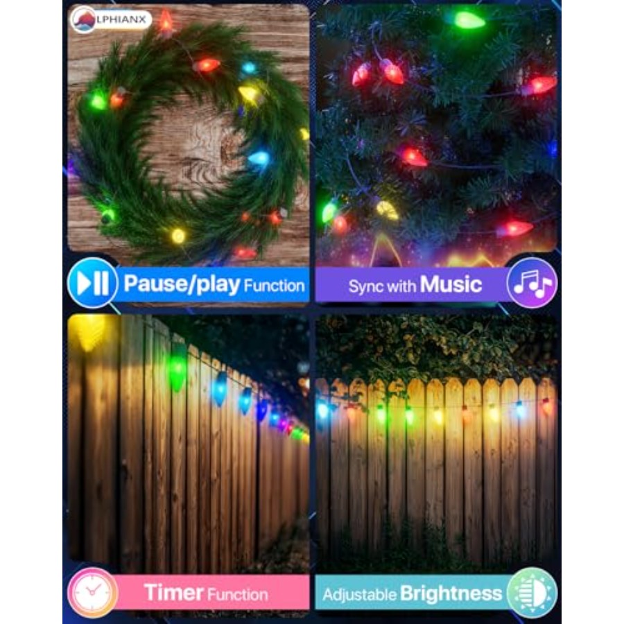 Outdoor Christmas lights, PVC- - Outdoor Lighting No Wiring recension och pris