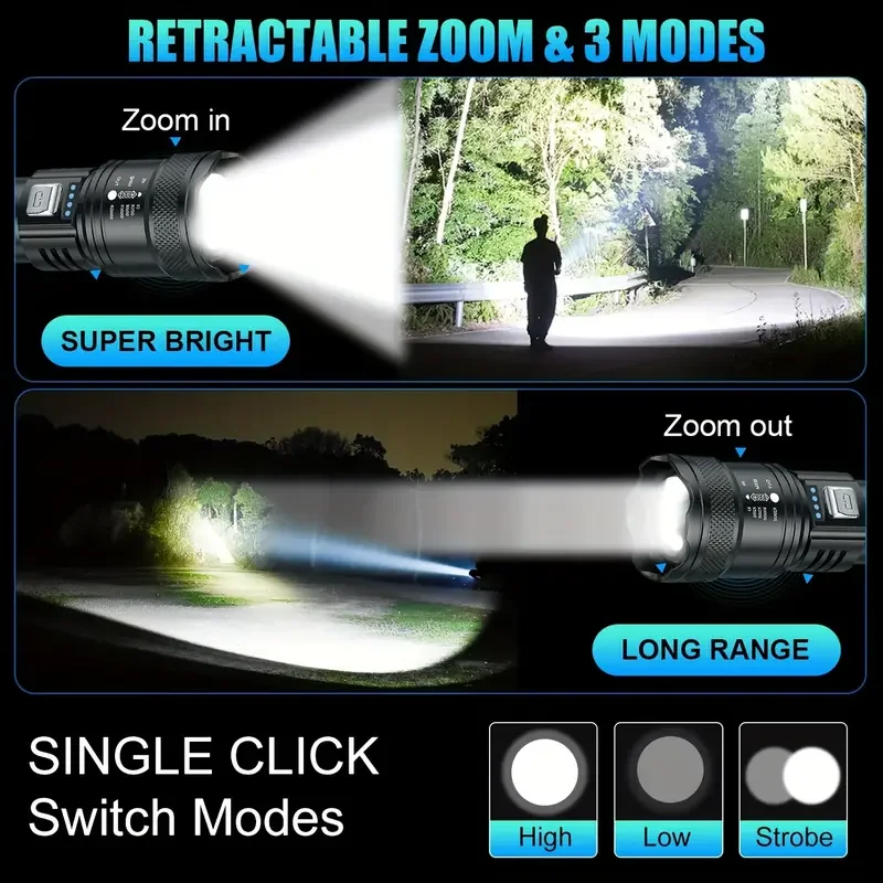 Tactical LED Flashlight 2000LM - Outdoor Lighting Bollards recension och pris