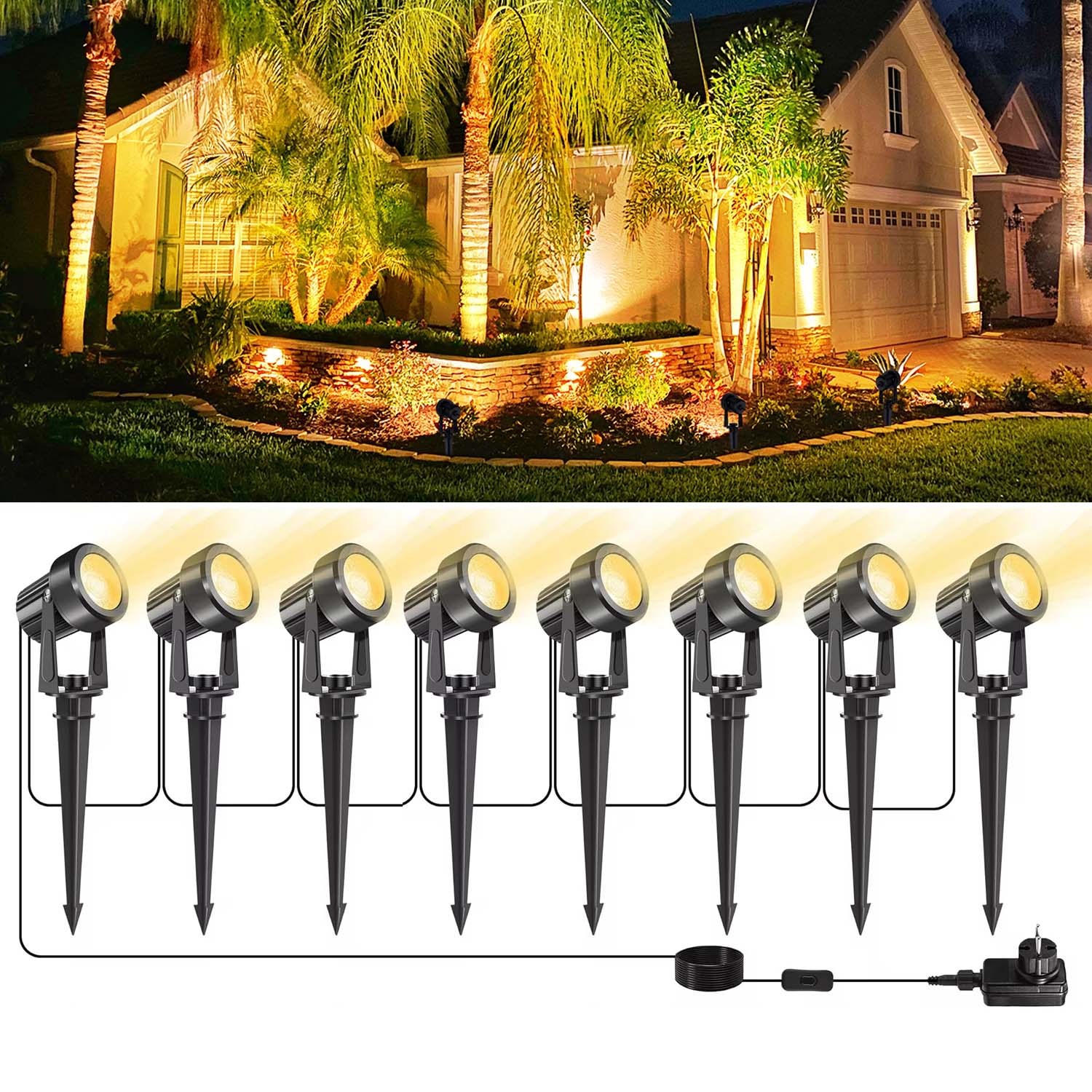 8LEDS 3000K Outdoor Spotlight  - Outdoor Lighting Uk recension och pris