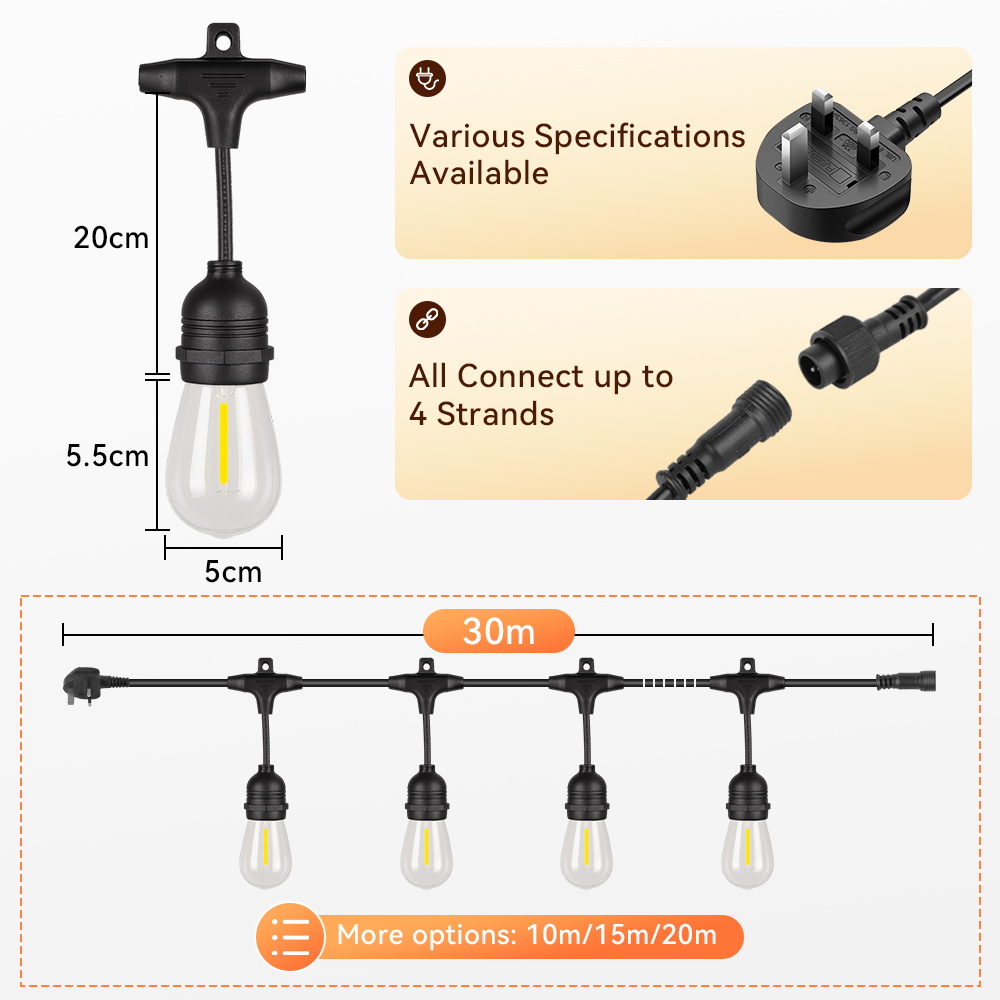 E27 Outdoor String Lights LED  - Outdoor Lighting Uk recension och pris